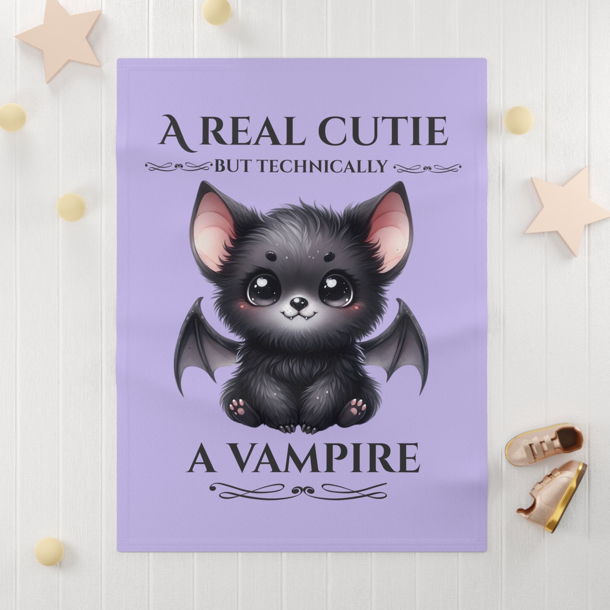 Soft Fleece Baby Blanket "A real cutie but technically a vampire"