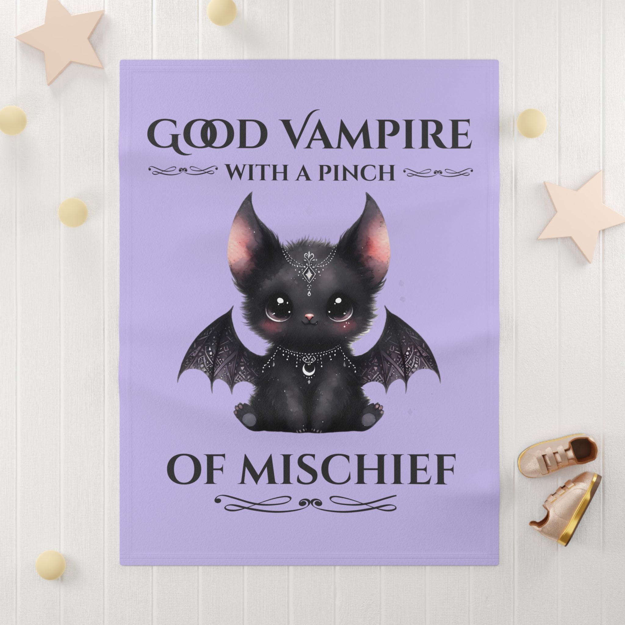 Soft Fleece Baby Blanket "Good Vampire with a pinch of Mischief"
