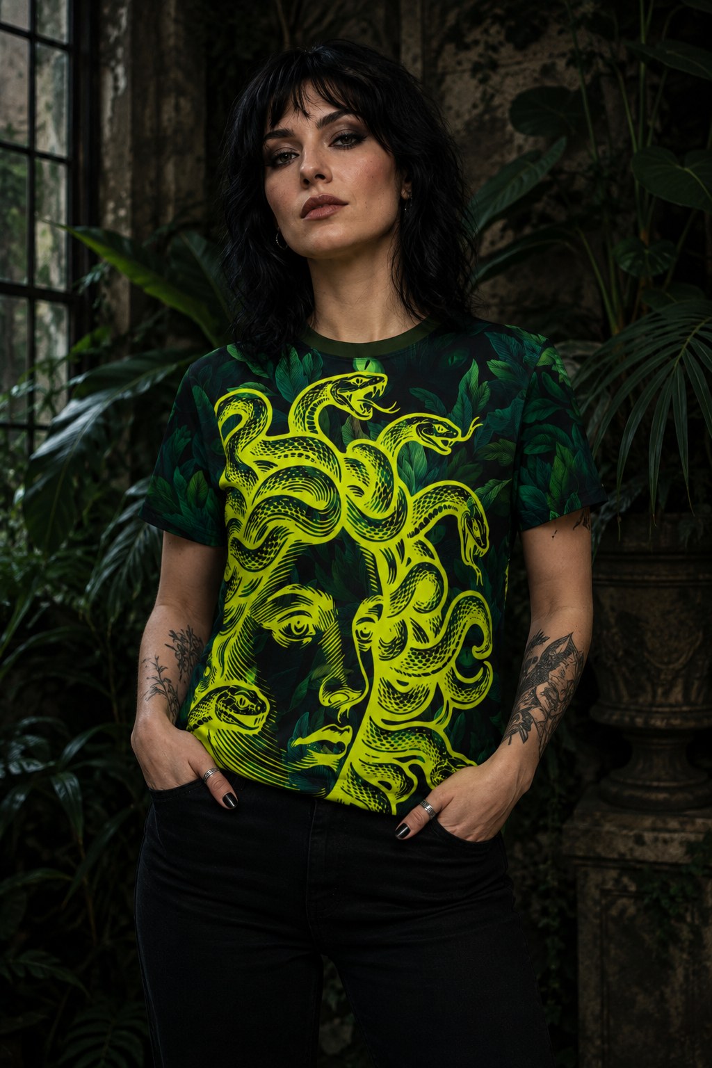 The Garden Watches Back Gothic Medusa All-Over Print T-Shirt
