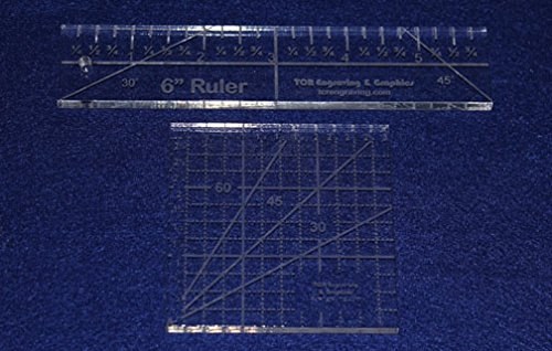 Clear acrylic square and long quilting ruler set