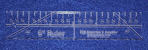 Clear acrylic six-inch quilting ruler