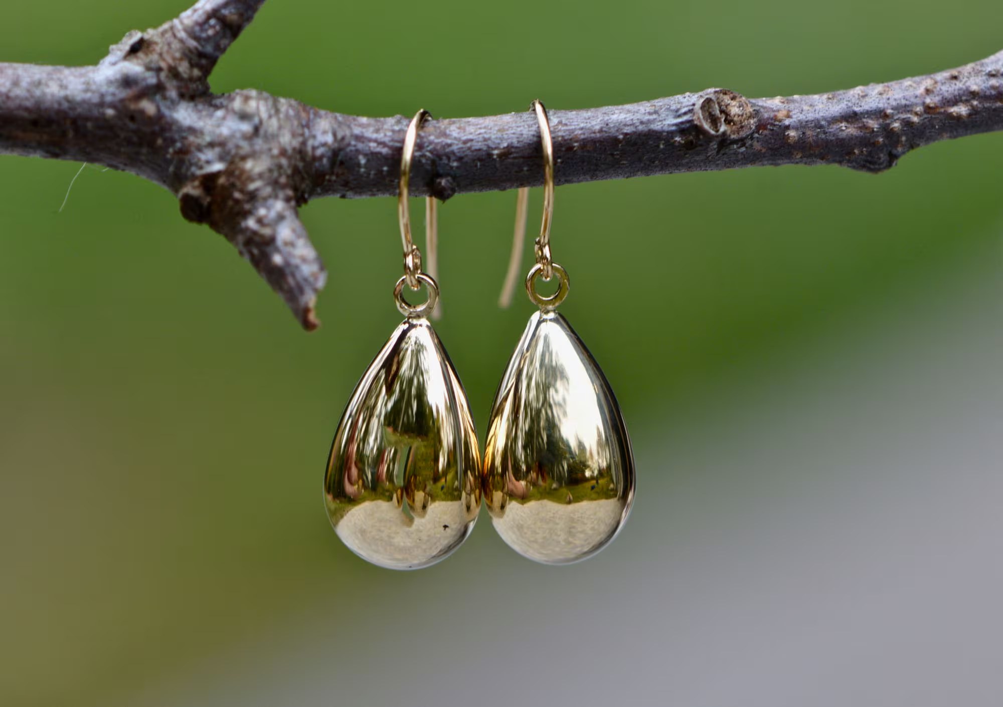 Teardrop Statement Earrings Solid 14k Gold, Holiday Gift for Wife, Earrings for Women, Dangly Earrings, Everyday Earrings, Girlfriend Gift
