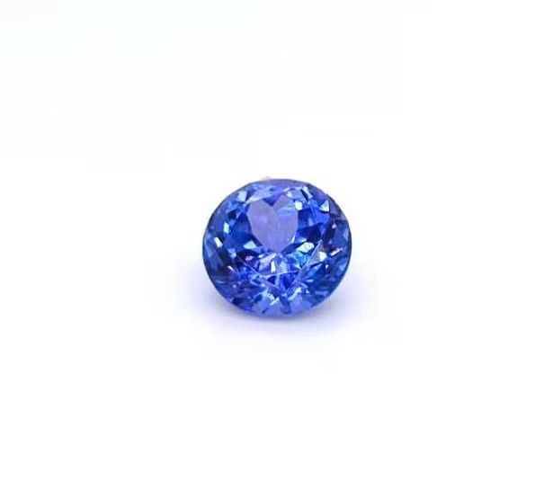 AAAA Round 6.85mm 1.22 ct Flawless Tanzanite, Designer Gemstone Loupe Clean, December Birthstone, Blue Purple Gemstone, Loose Faceted Gem