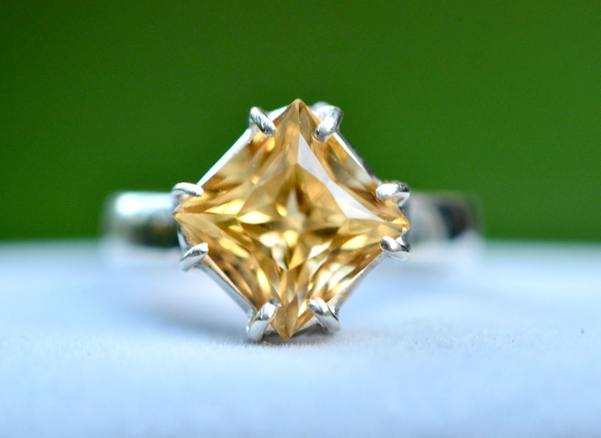 Citrine Large Ring Sterling Silver : November Birthstone Jewelry