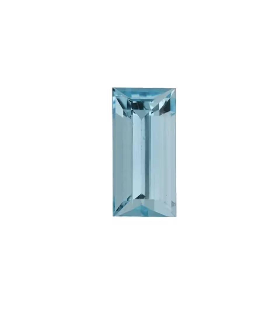 Natural Aquamarine Straight Baguette Shape AA Quality Calibrated Faceted Gemstone, March Birthstone for Jewelry Making and Metalsmiths