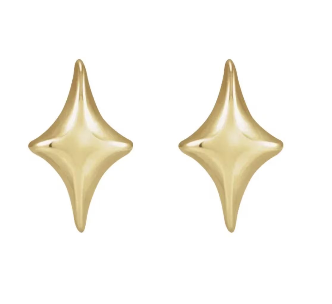Dainty Star Stud Earrings Solid 14k Gold, Celestial Jewelry, Minimalist Gold Post Everyday Earrings, Upper Lobe Earrings, Gift for Girls