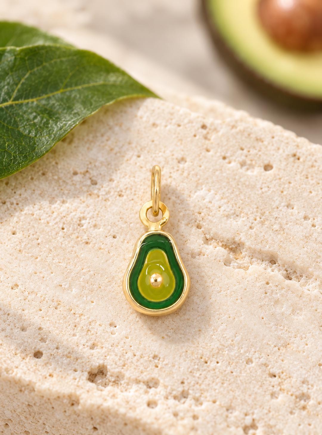 14k Gold Avocado Charm for Bracelet or Necklace