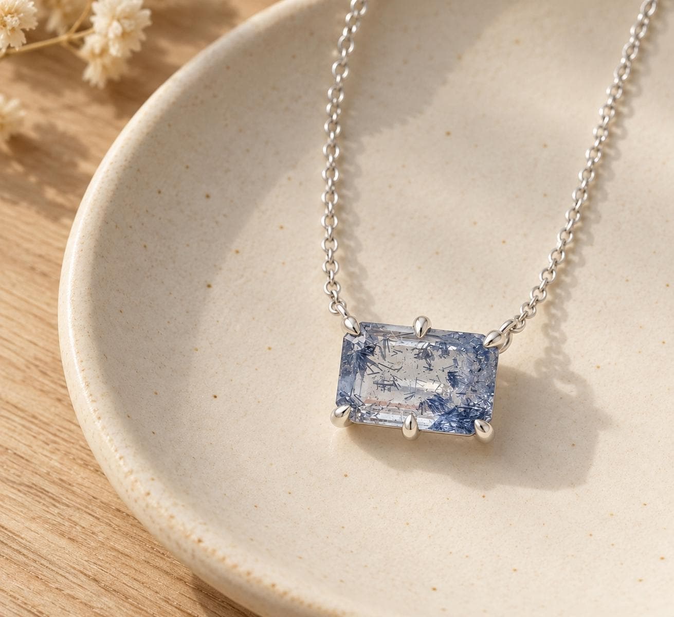 Dumortierite Quartz Sterling Silver Necklace