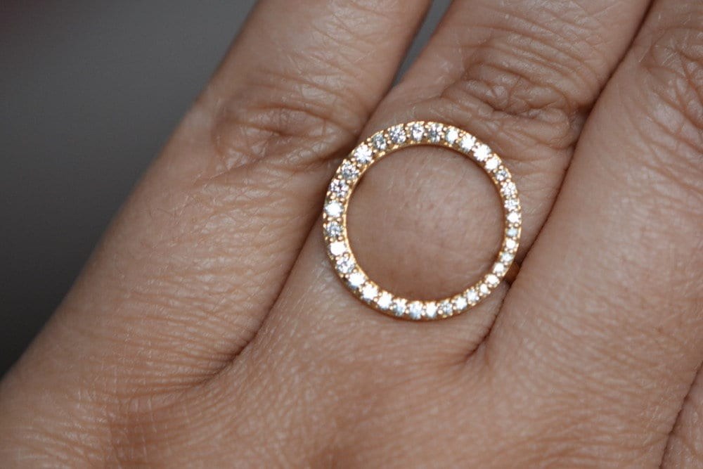 Diamond Circle Ring 14kt Gold Ring, April Birthstone, main view