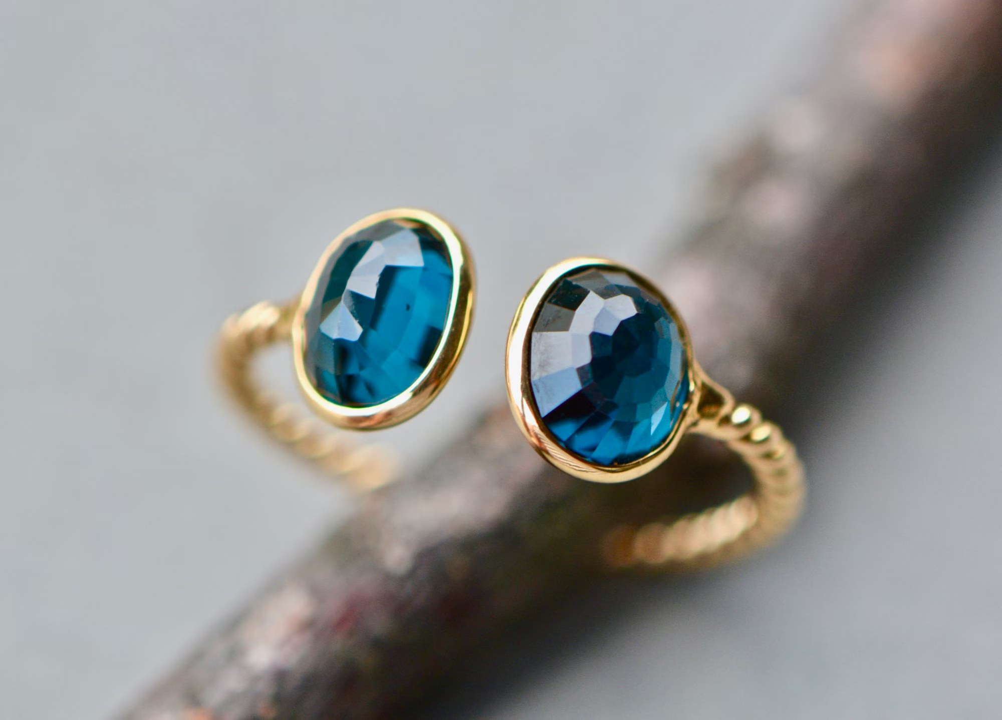 Spinel Blue Ring Solid 18kt Gold Ring : August Birthstone Jewelry