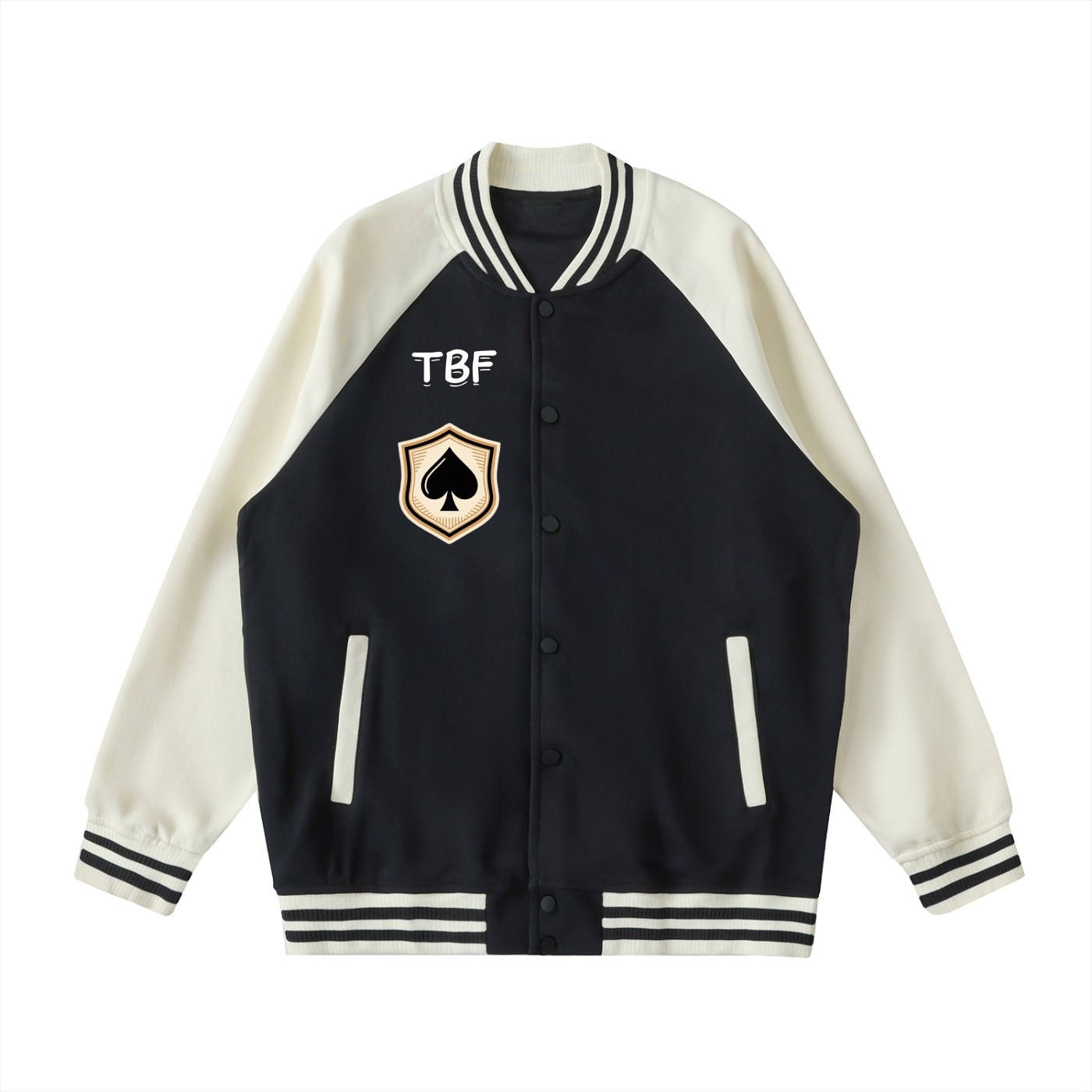 TBF Spade two-tone varsity jacket