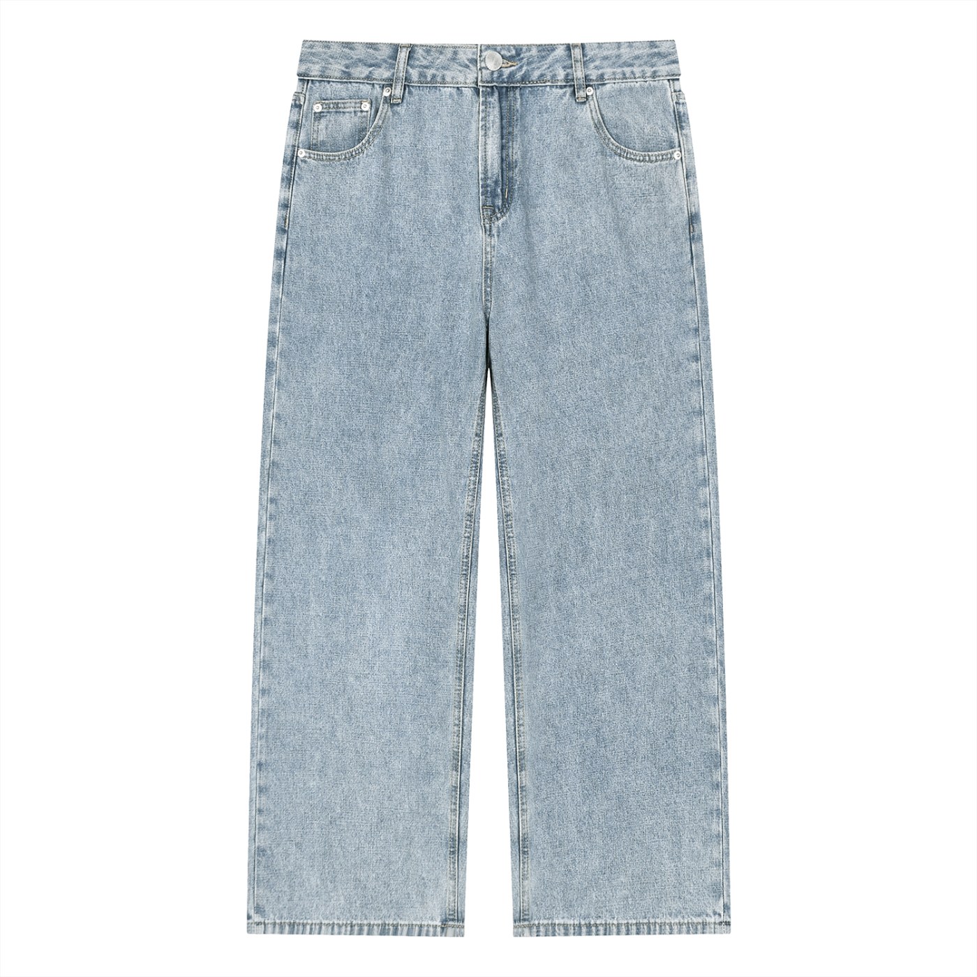 Detail view of the TBF Card vintage wash jeans