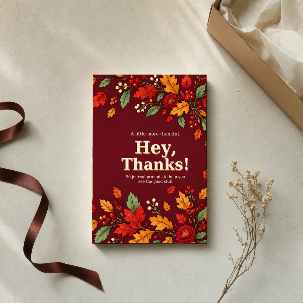 Hey, Thanks! journal presented as a thoughtful seasonal gift