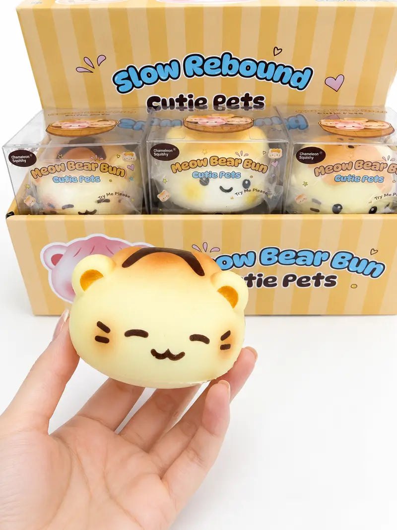 Meow Bear Bun slow-rising squishy on a white background