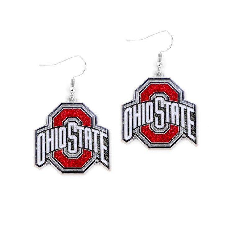 Ohio State glitter earrings