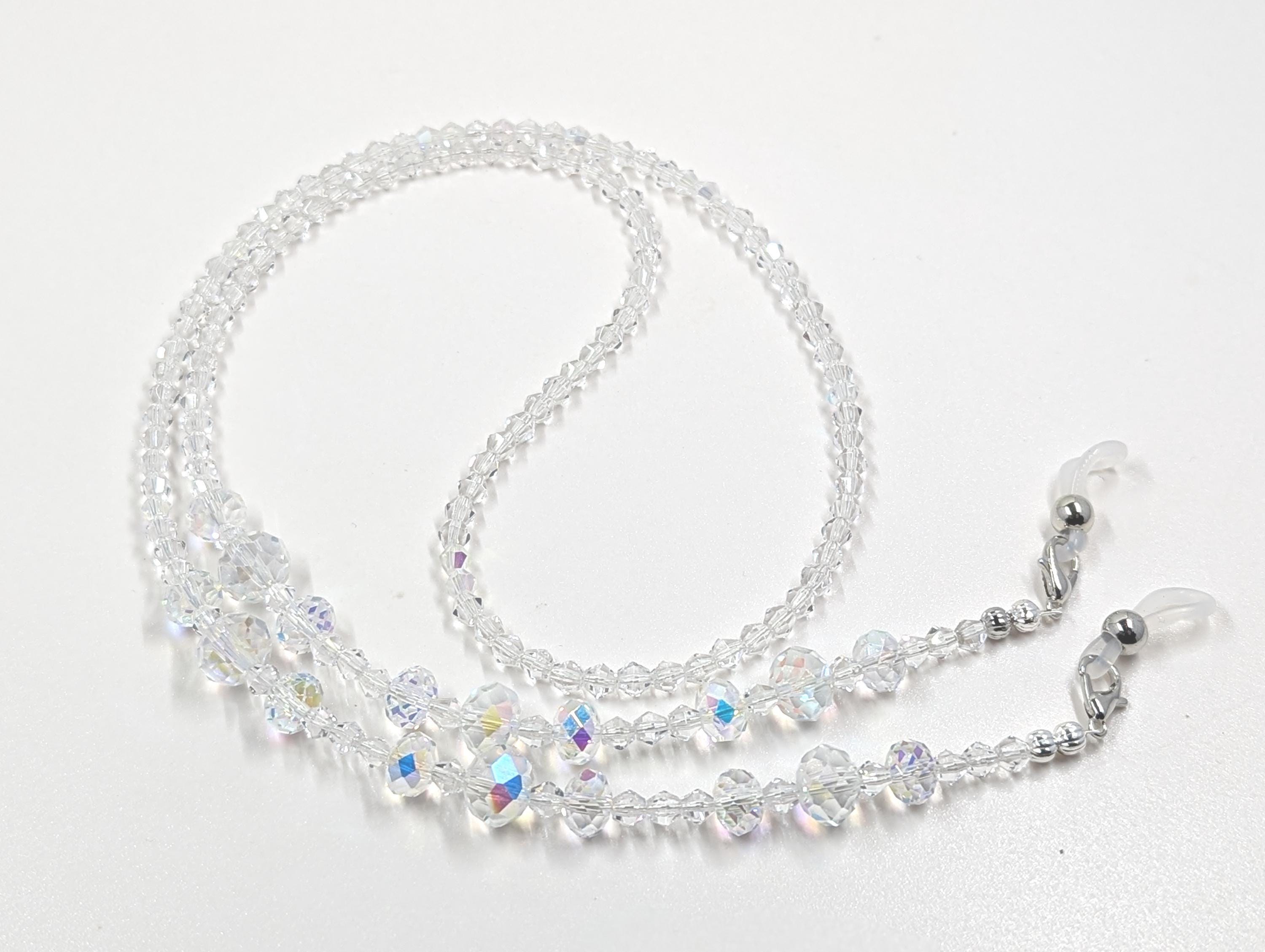Crystal Eyeglass Chain Holder: Handmade Bling, 28" Gift
