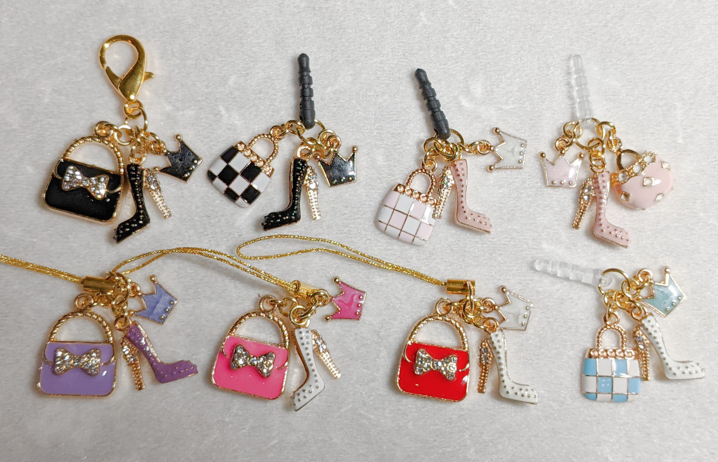 Stiletto Shoe Purse Crown Charm: Phone Charm, Clip, or Strap