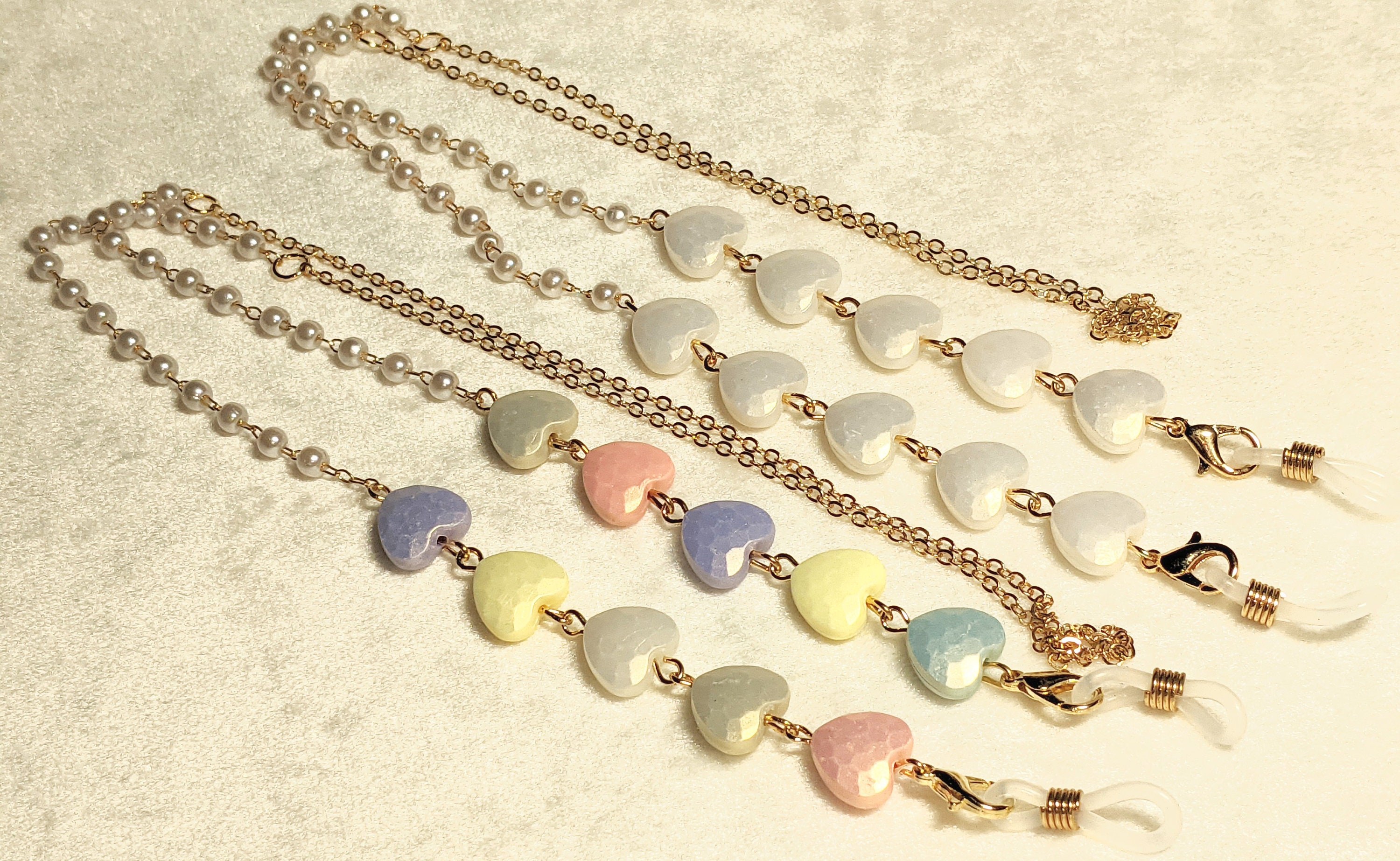Heart Pearl Beaded Glasses Chain: Fashion Mask Lanyard