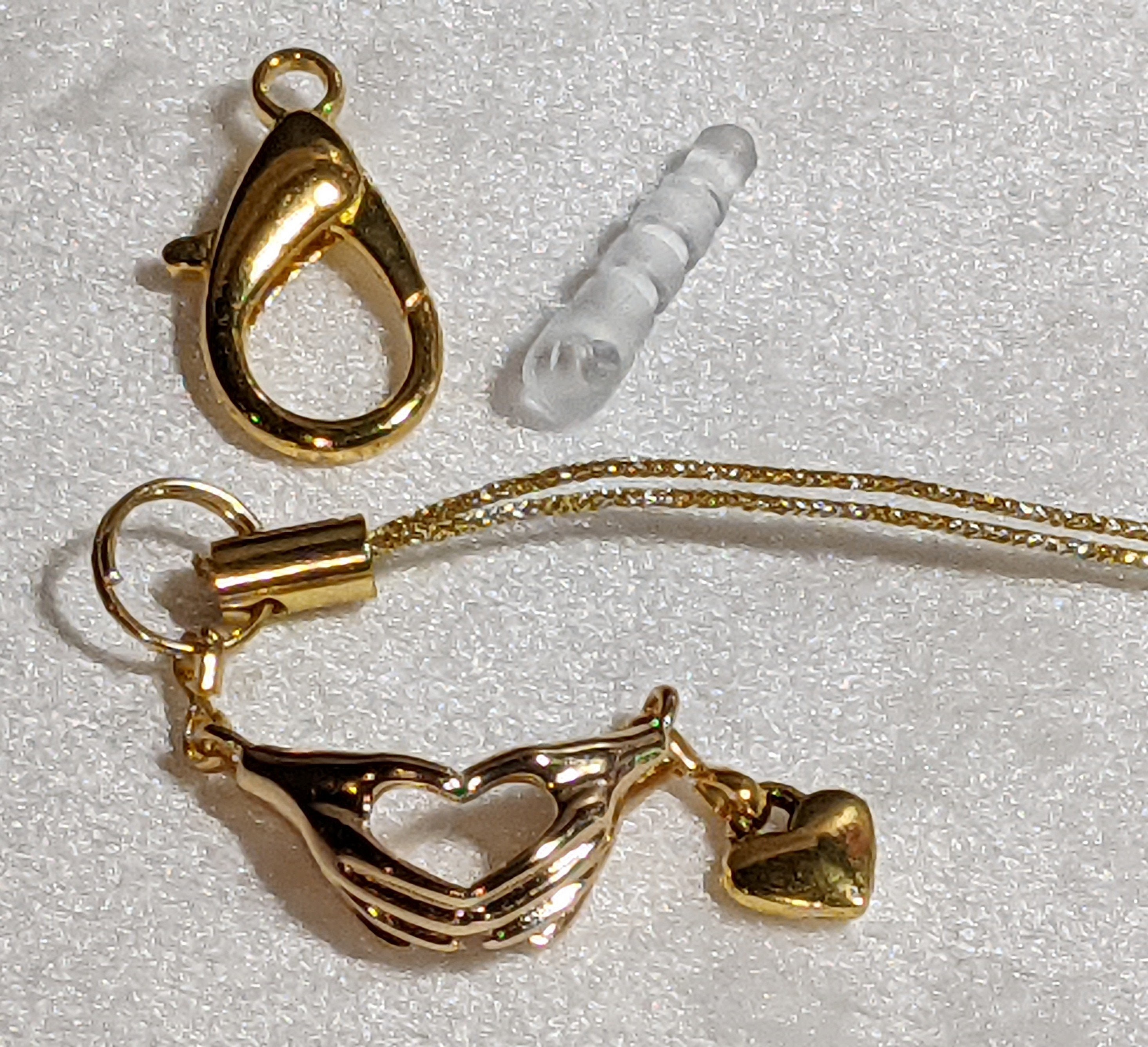 Hands of Hope Gold Cell Phone Charm with Heart