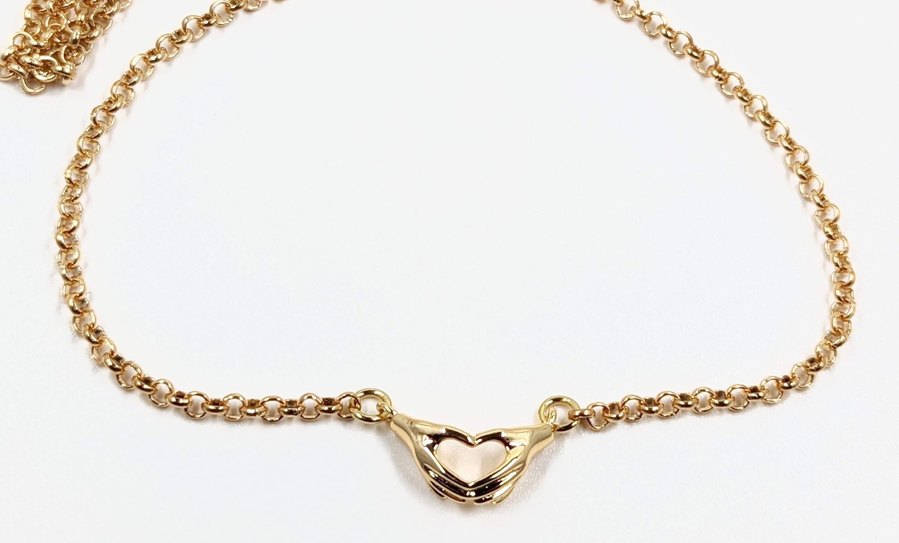 Gold Heart Hands Necklace: Loving Hope Pendant, Friendship Gift