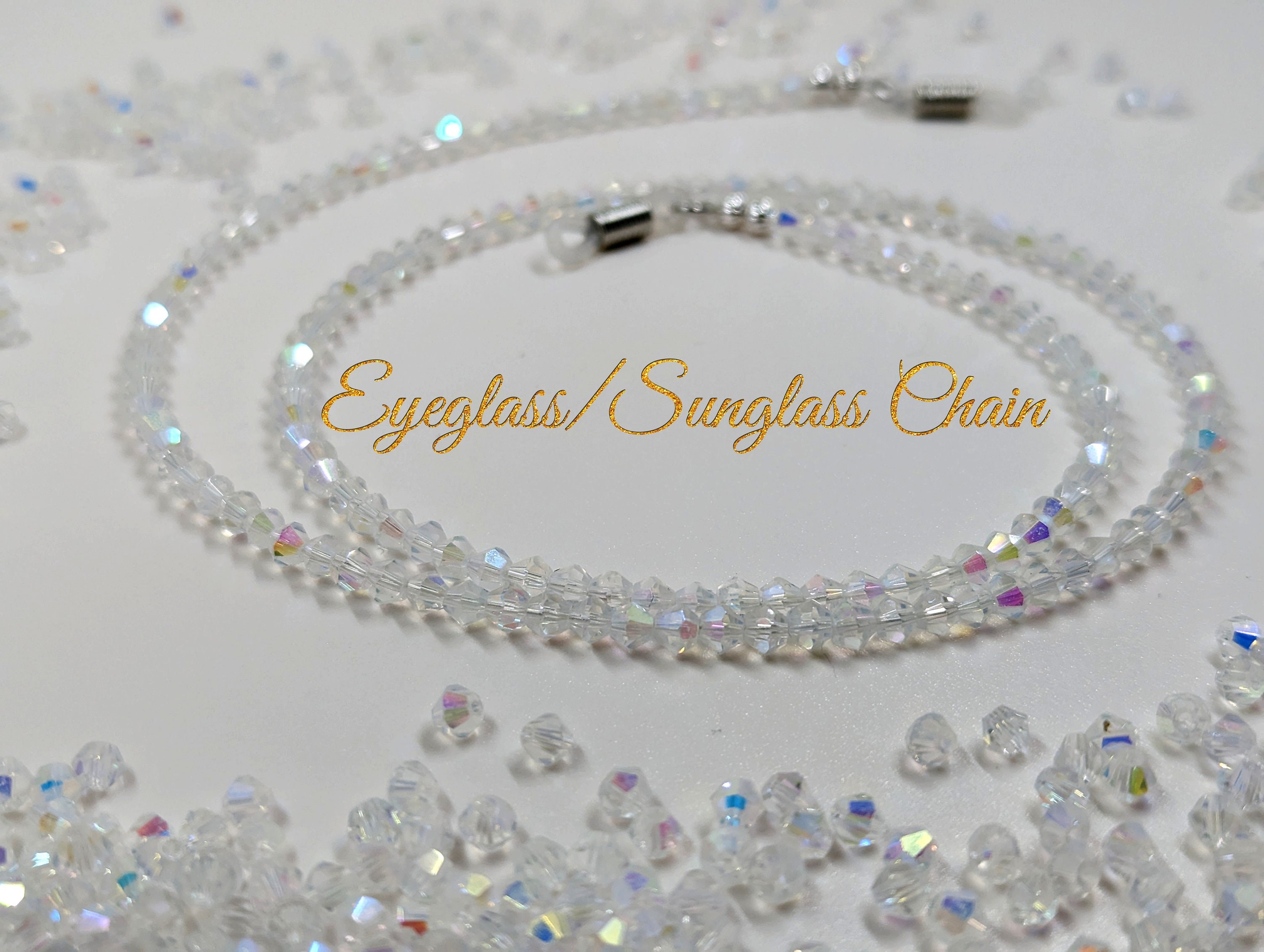 AB Crystal Eyeglass Chain: 26" Bling Sunglass Accessory Gift