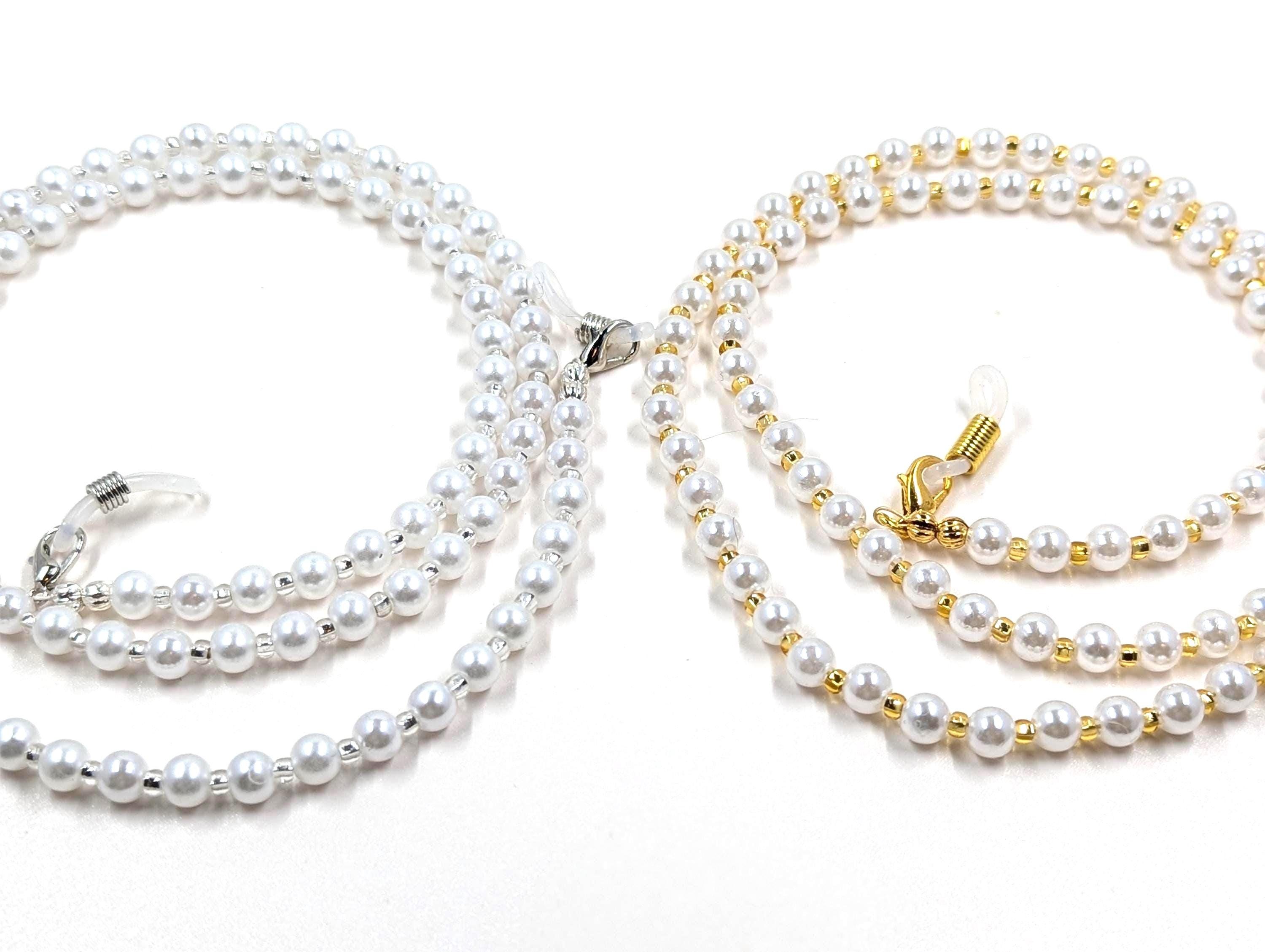Pearl Eyeglass Chain: Gold or Silver Preciosa Bead Eyewear Accessory