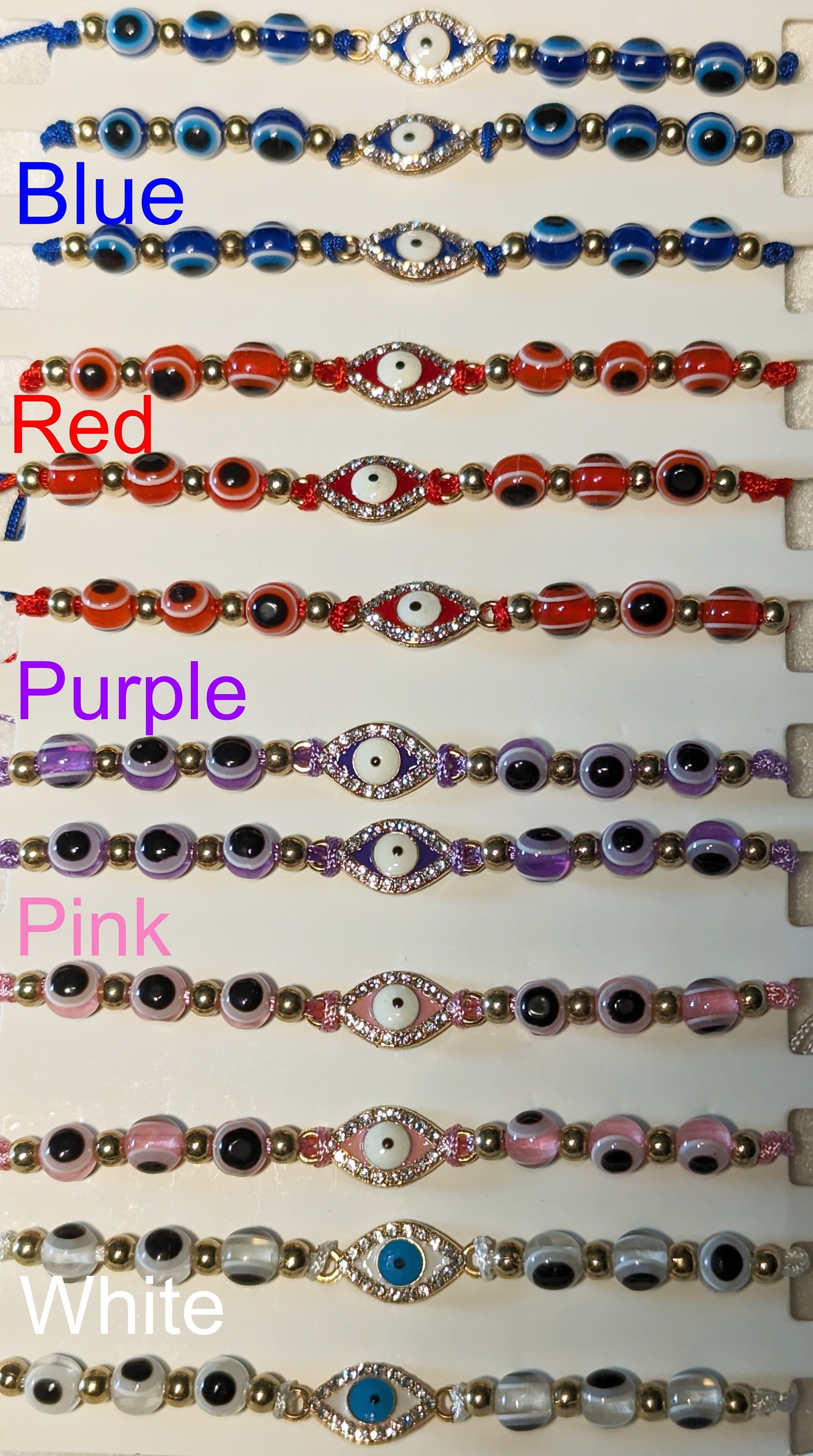 Evil Eye Bracelet: Rhinestone Charm, Adjustable Friendship Jewelry