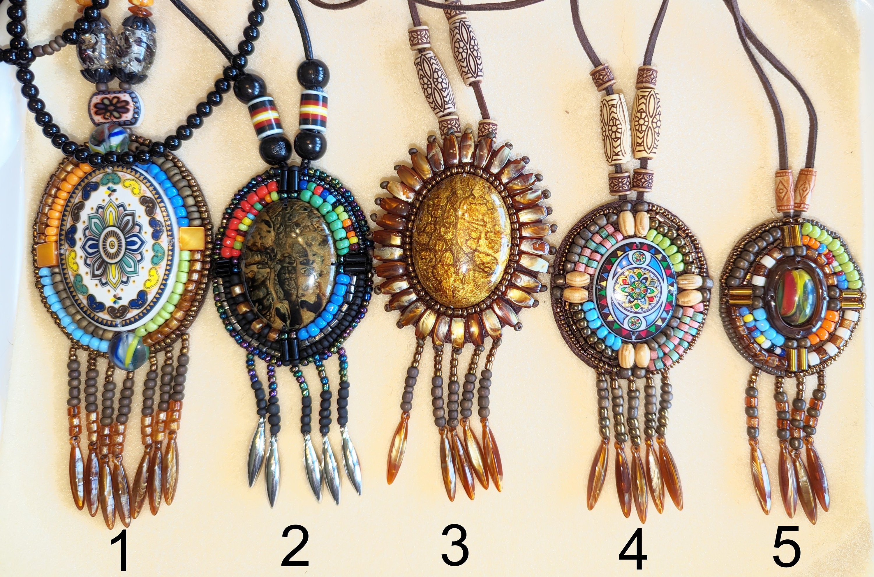 Handmade Braided Beaded Necklace: Bohemian Ethnic Pendant Jewelry