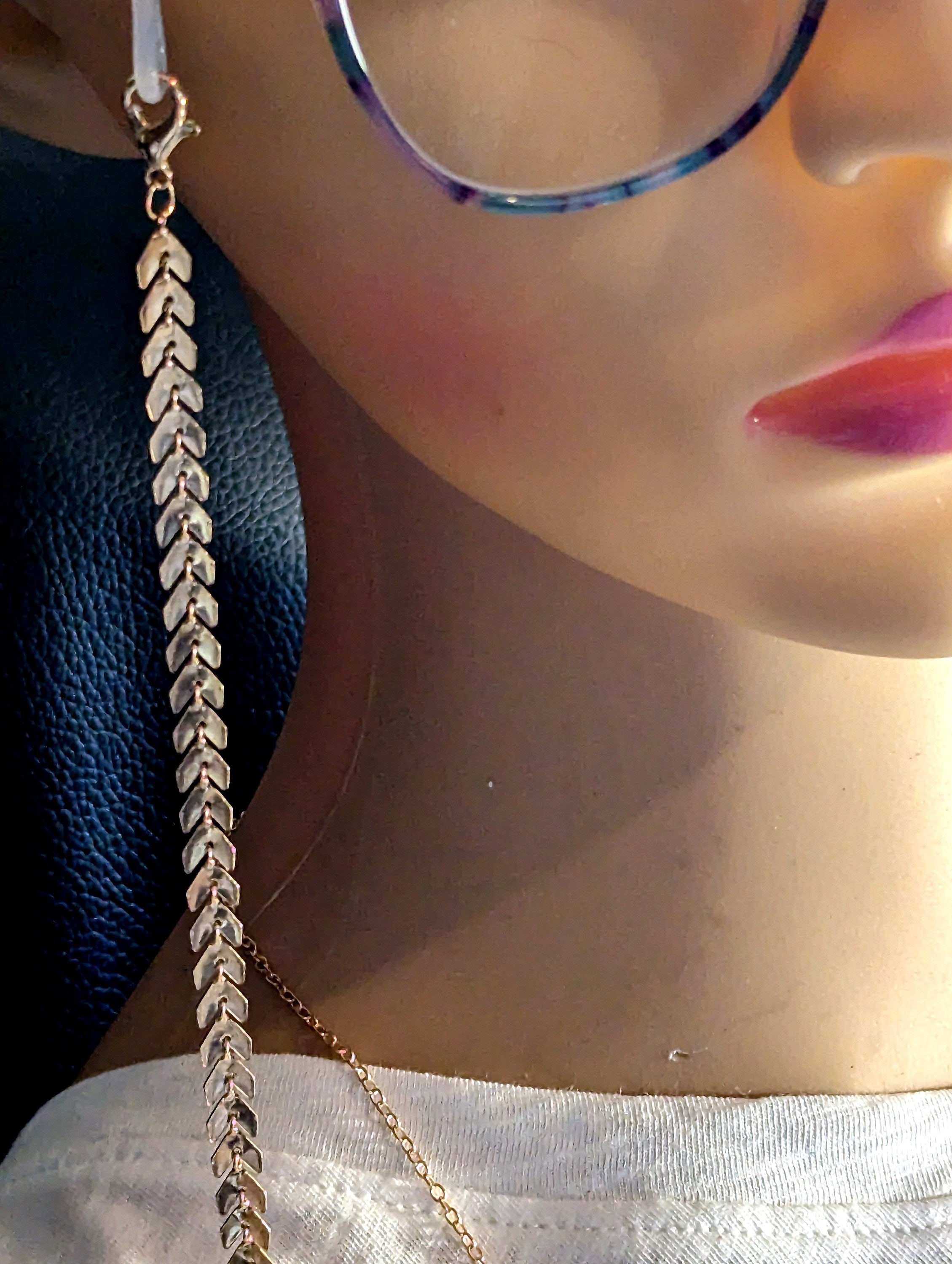 Gold Color Eyeglasses Chain: Paperclip Sunglasses Holder Necklace