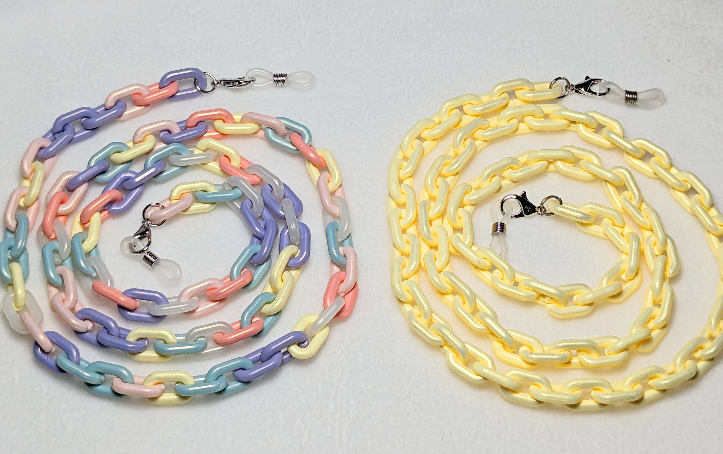 Chunky Link Eyeglass Chain: Pastel or Yellow Glasses Holder, 26"