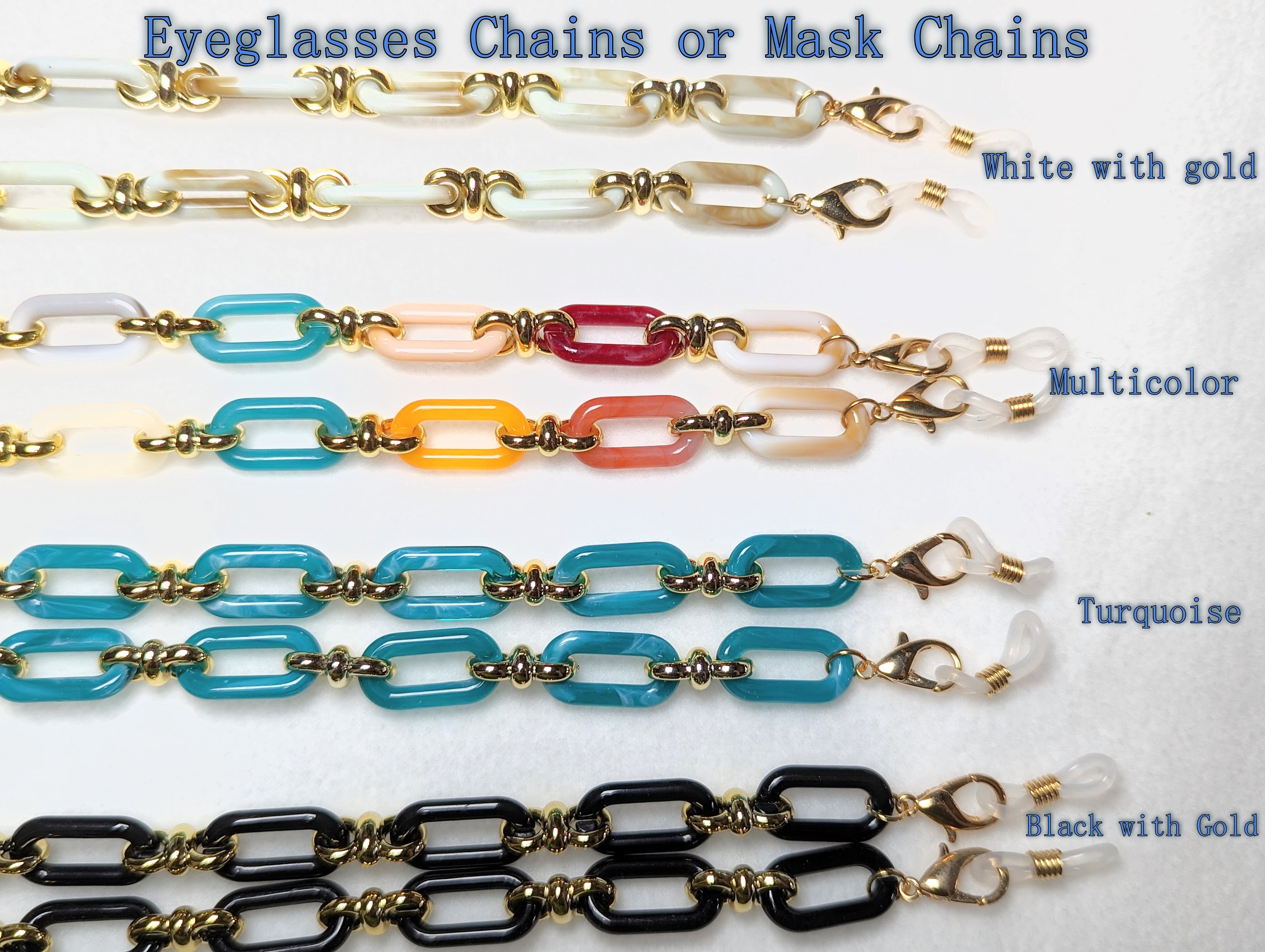 Chunky Eyeglasses Chain: Lightweight Fashion Mask Holder, 26"