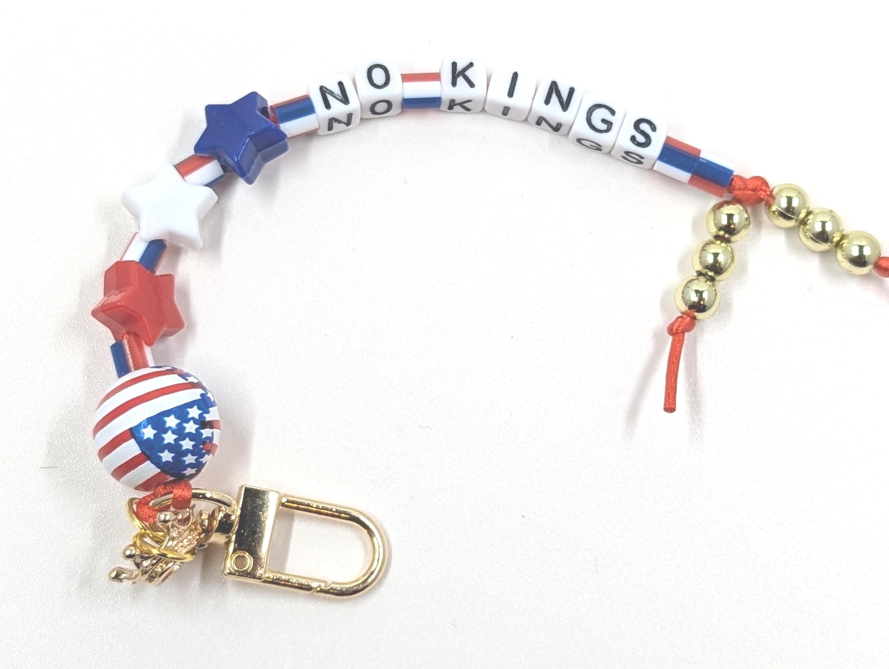 Patriotic Beaded Purse Charm: Red White Blue Zipper Pull