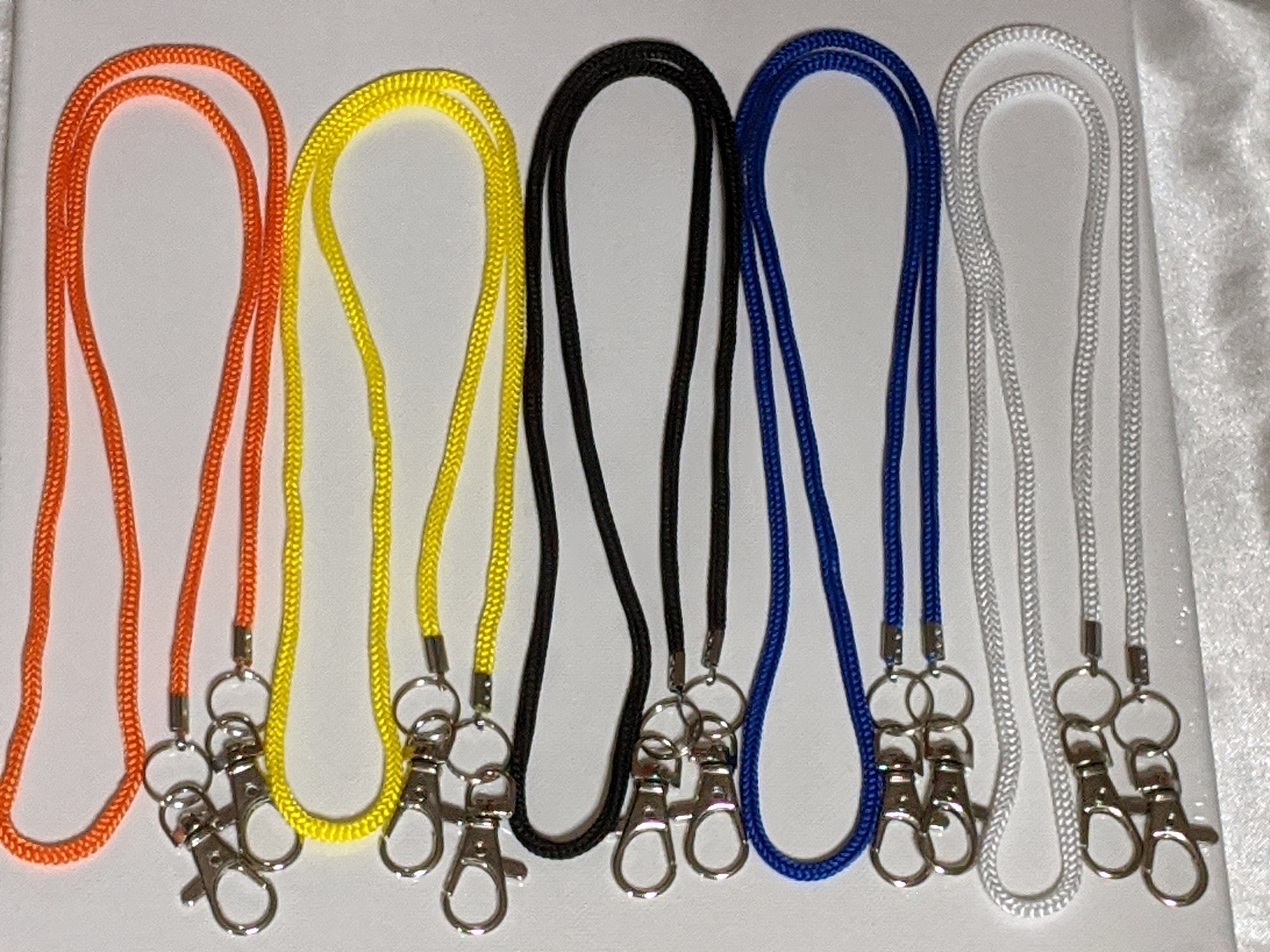 Woven Cord Face Mask Lanyard: Lightweight Unisex Holder, Black Blue White