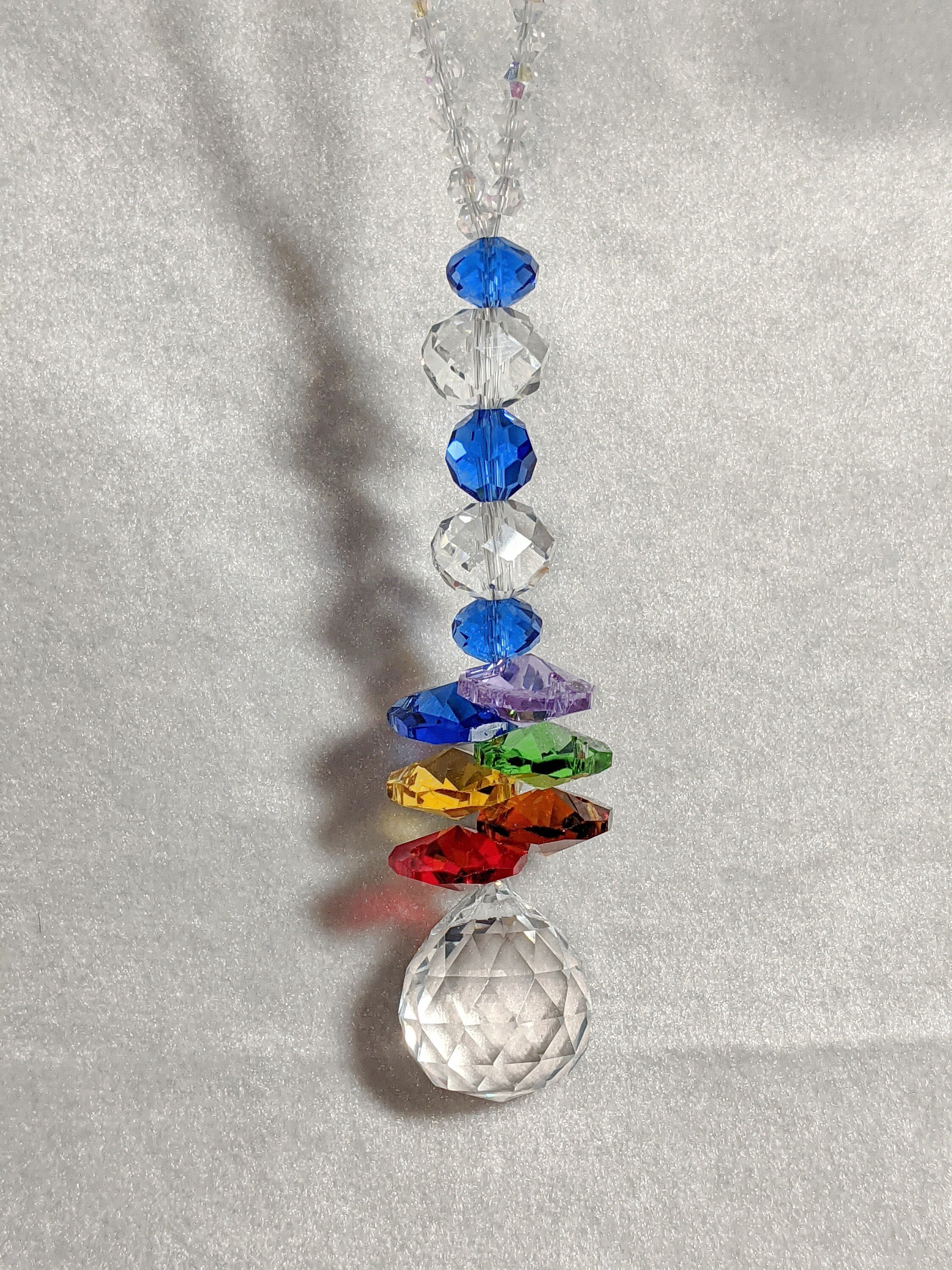 Rainbow Crystal Suncatcher: AB Crystals, Rear View Mirror Charm