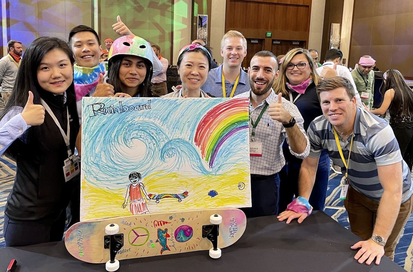 A completed give-back item prepared during a team activity