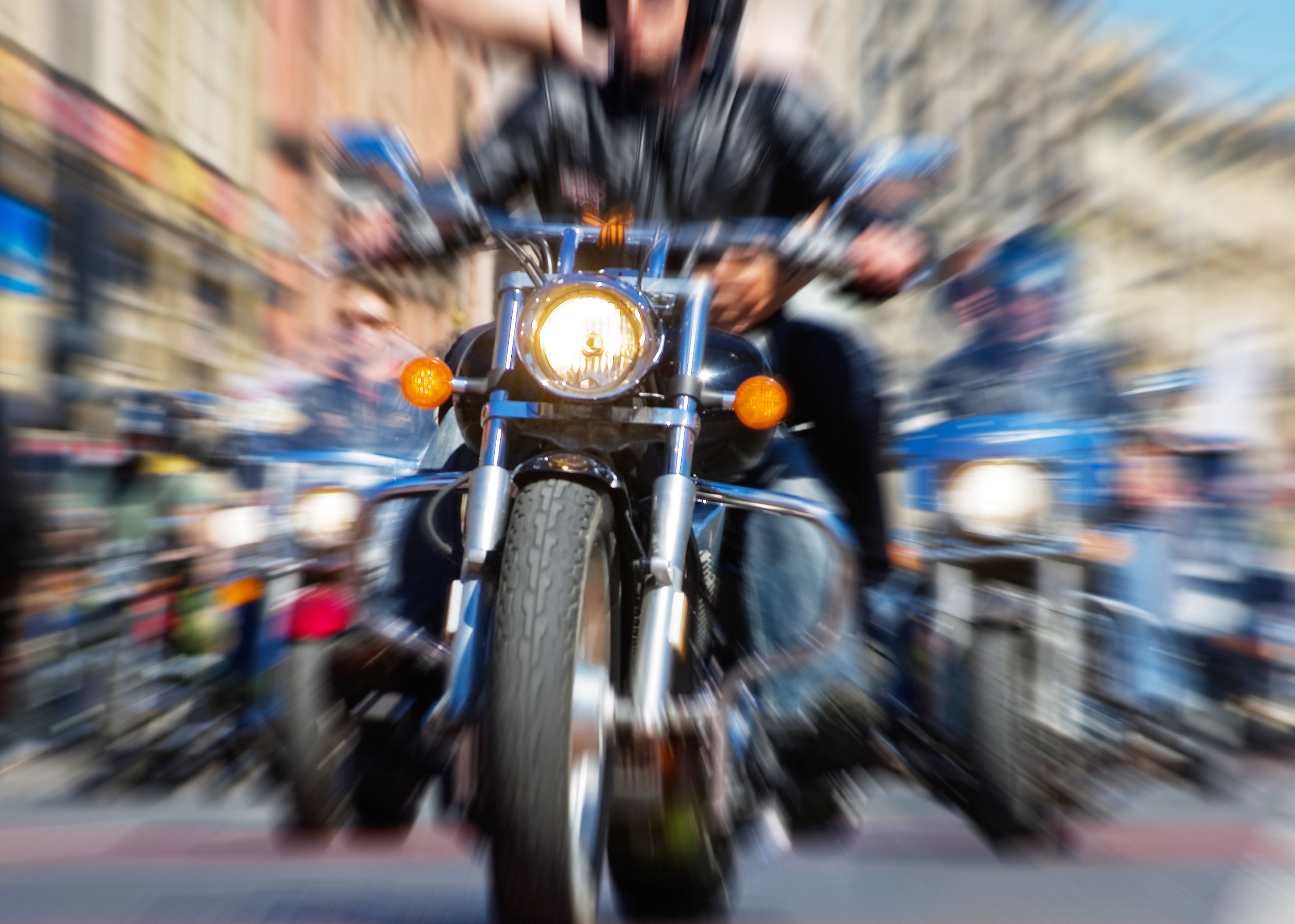 Motorcycle rider in motion