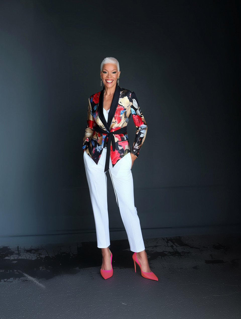 Anne Morrissey wearing a floral blazer