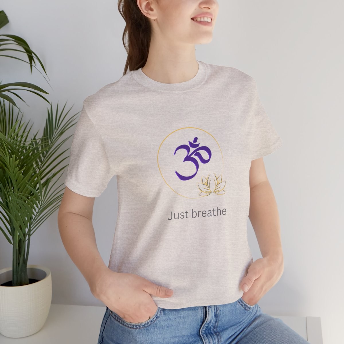 Just Breathe Mindfulness Lotus Flower Tee