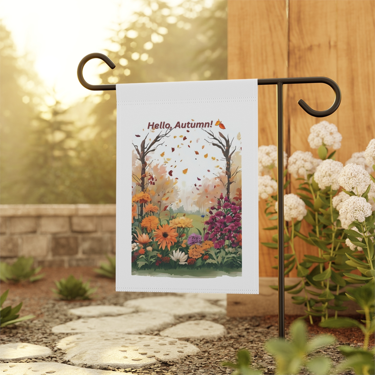 Bring the cozy vibes of autumn to your garden with this Autumn Garden Banner