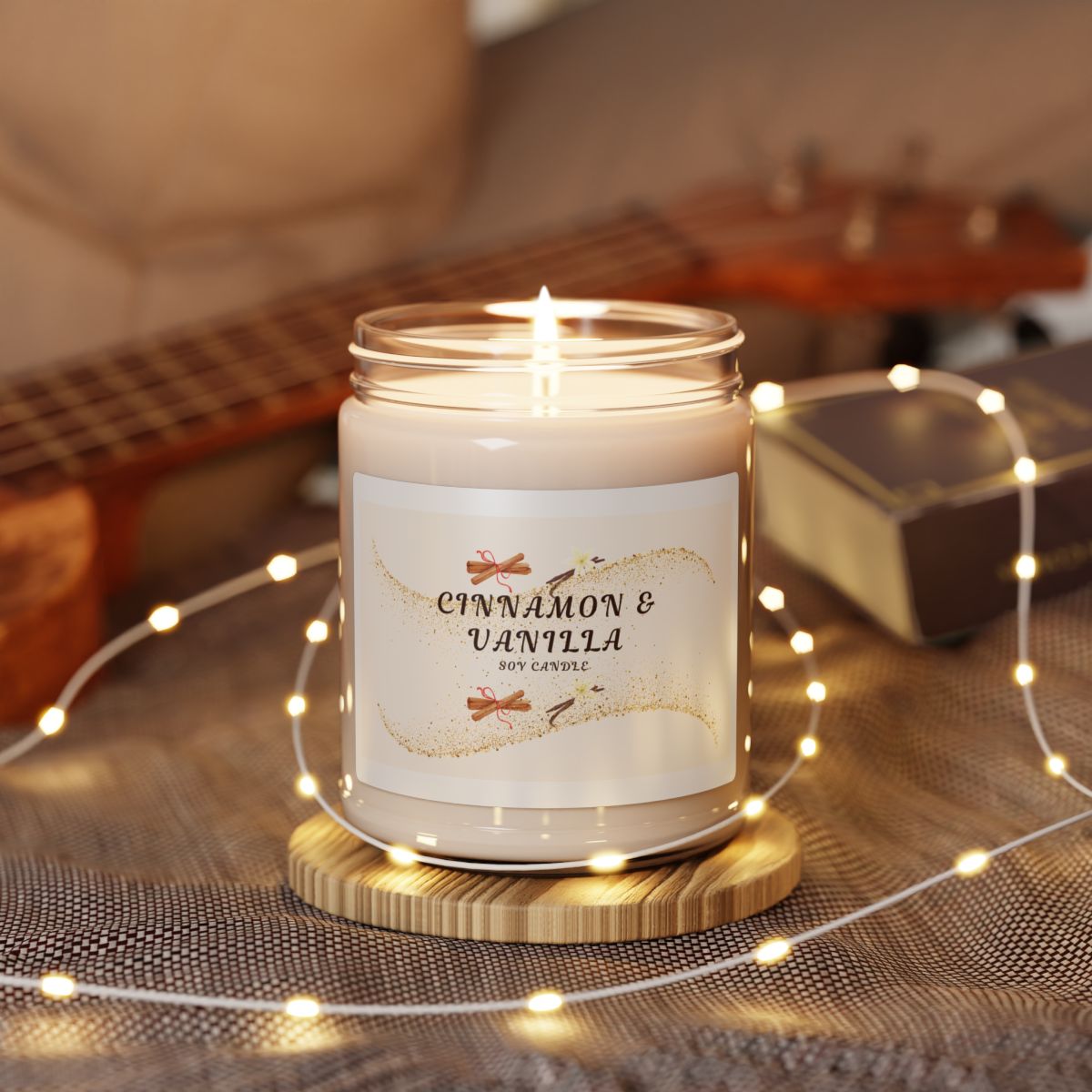Warm and Inviting Cinnamon Vanilla Scented Soy Candle
