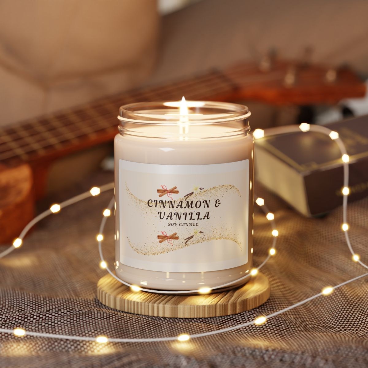 Warm and Inviting Cinnamon Vanilla Scented Soy Candle