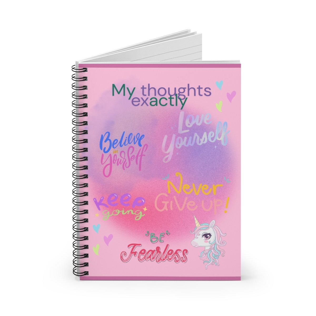 Unicorn Spiral Notebook Ruled