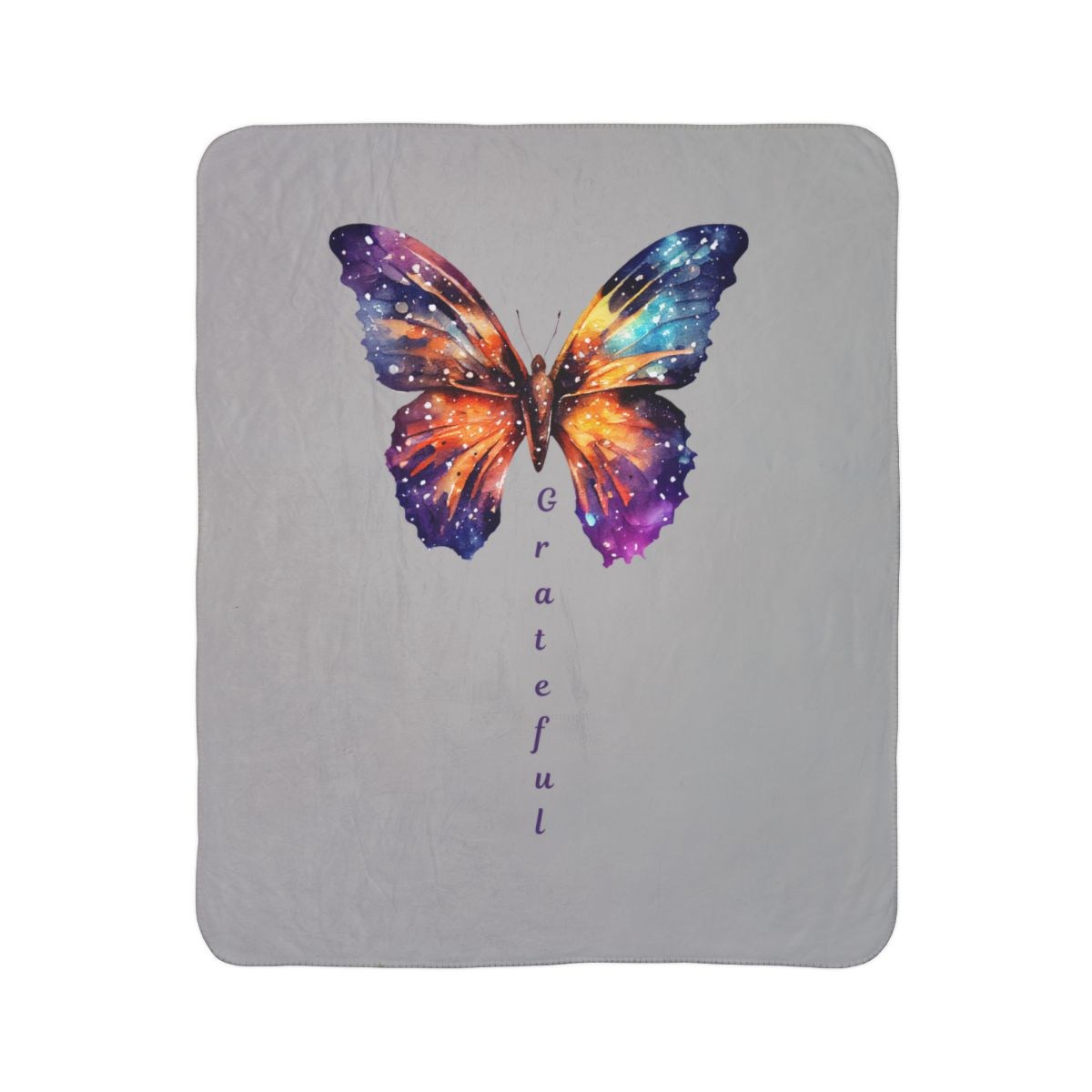Grateful Butterfly Fleece Sherpa Blanket