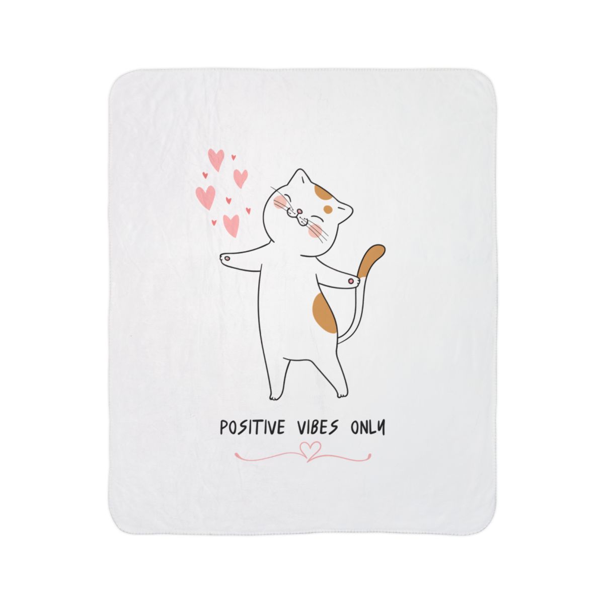 Positive Vibes Only Fleece Sherpa Blanket