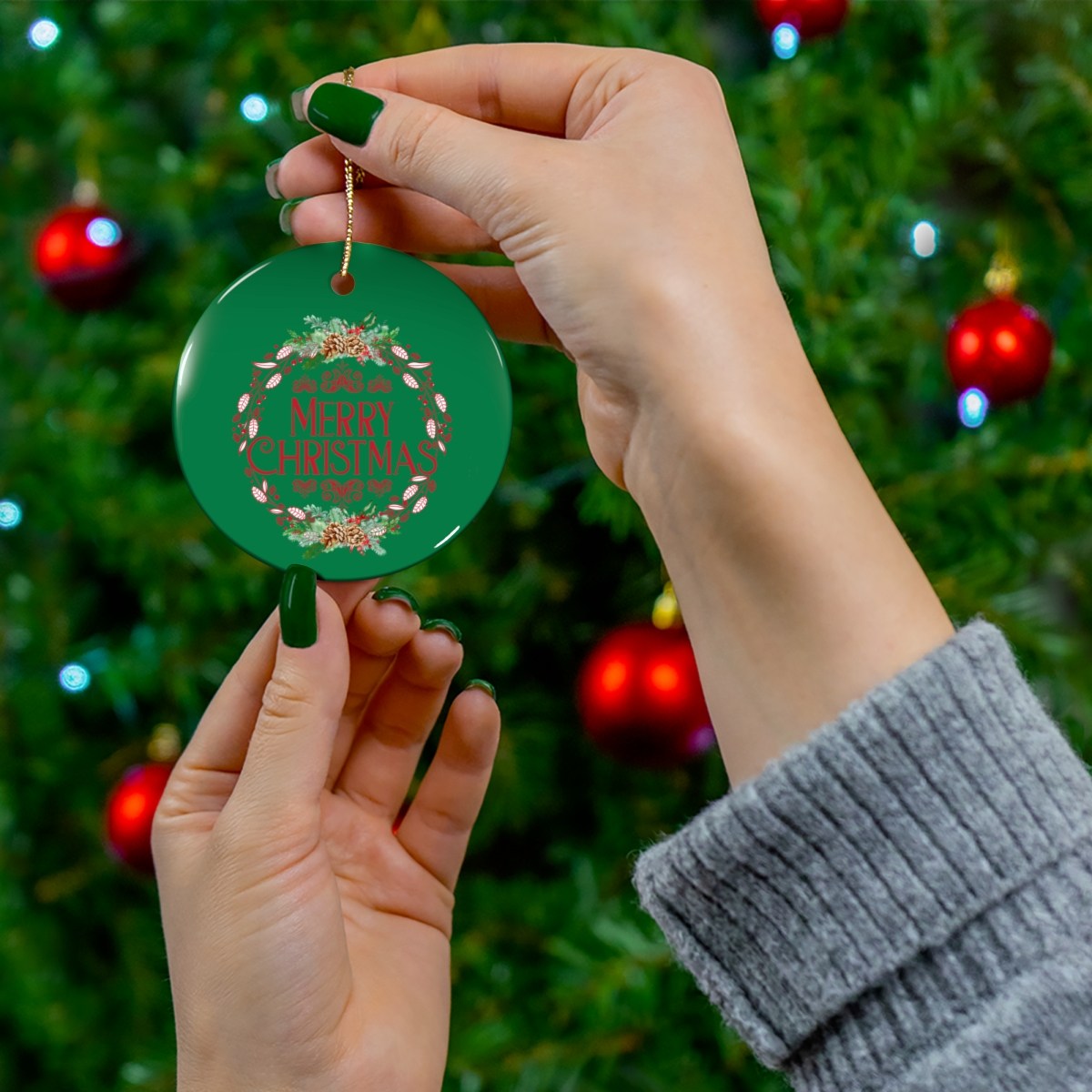Merry Christmas Ceramic Ornament
