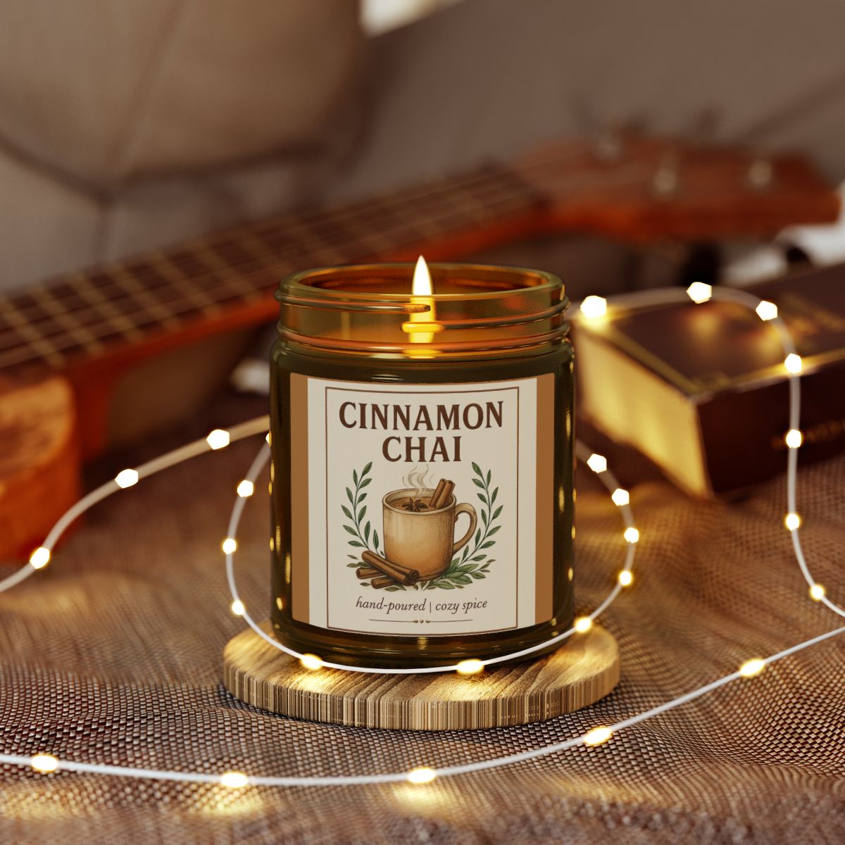 Cinnamon Chai, Coconut Apricot Wax Scented Candle(9oz)