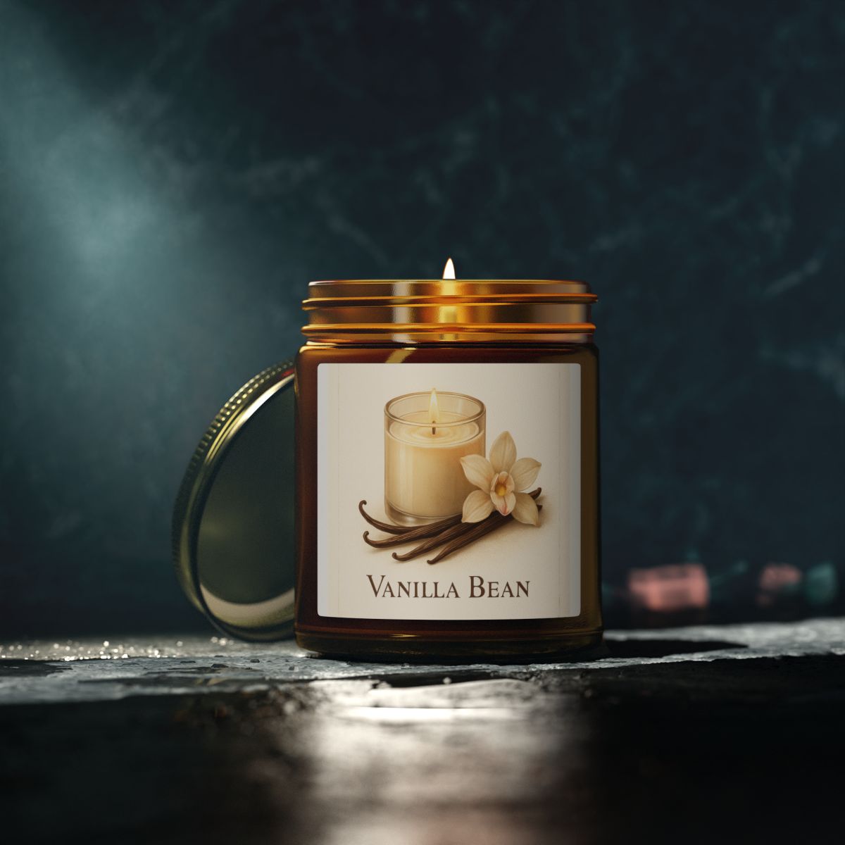Vanilla Bean, Coconut Apricot Wax Scented Candle (9oz)