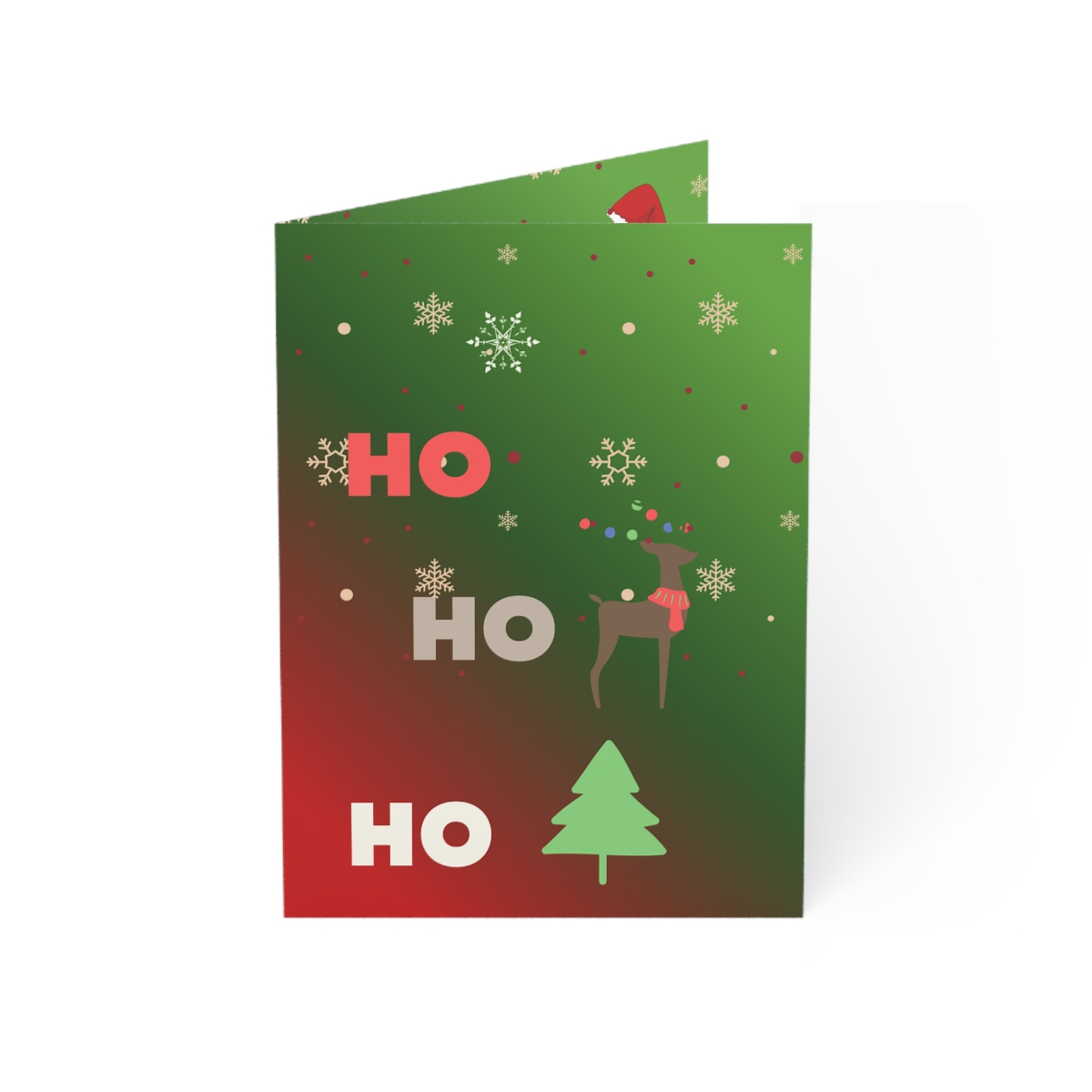 Holiday Greeting Cards — Merry Christmas Ho Ho Ho Design (Set of 1, 10, 30)