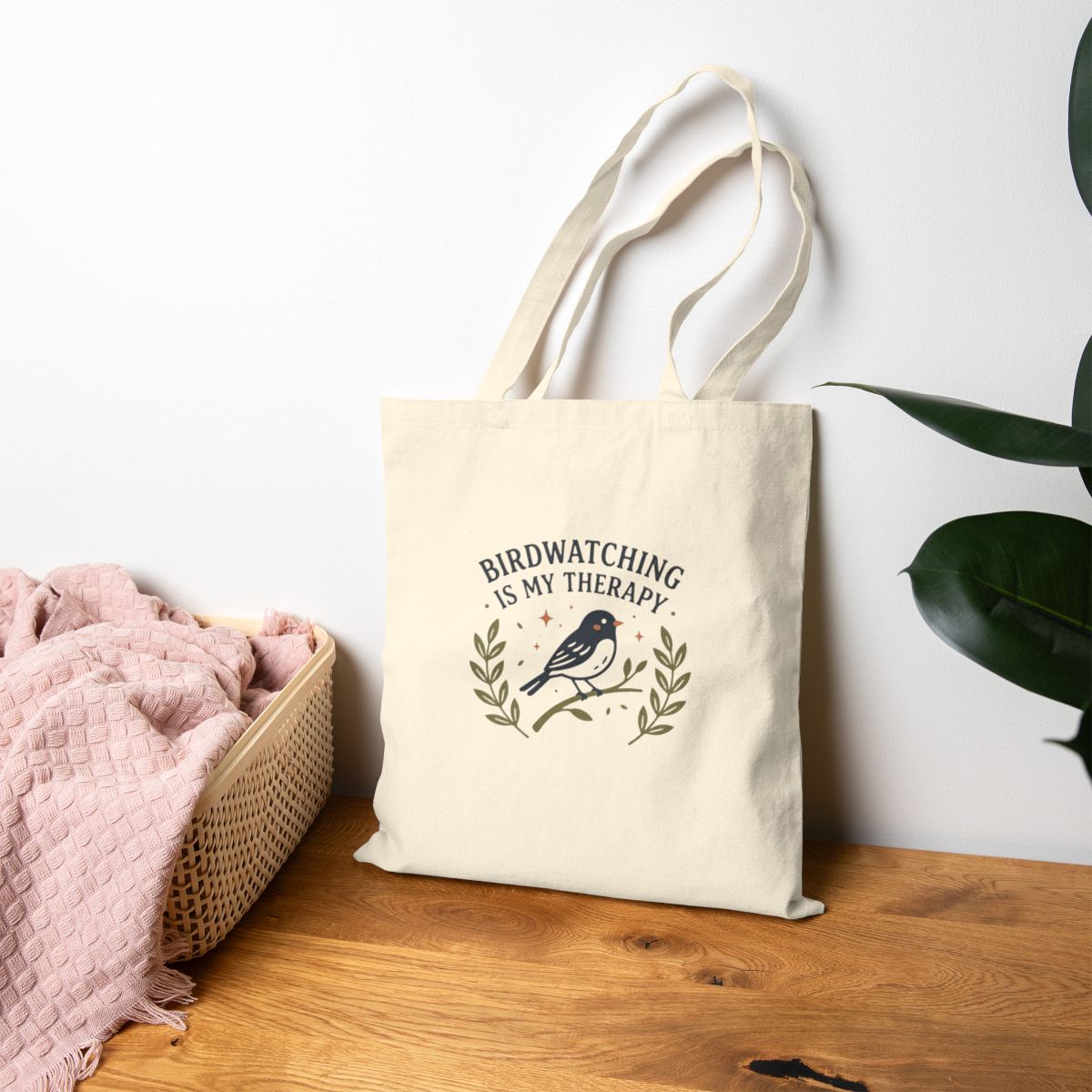 Birdwatching Is My Therapy Tote | Bird Illustration, Vintage Naturalist Tote