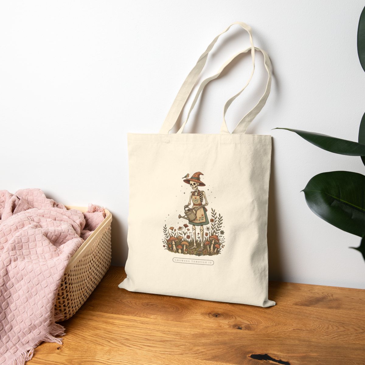 Whimsical Witch Illustration Tote | Witchy Humor, Cottagecore